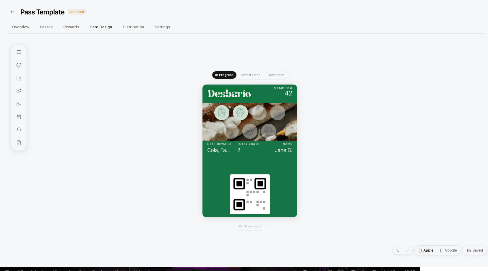 Card design studio — customize your loyalty card